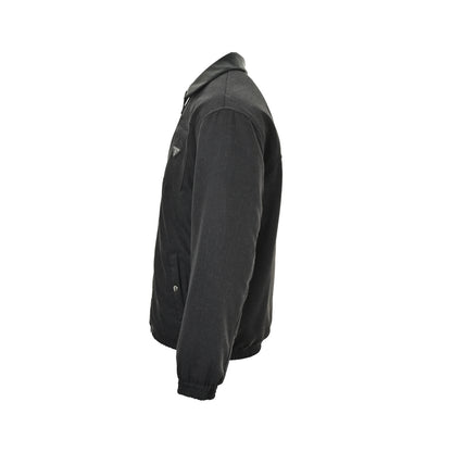 Prada leather collar lapel padded jacket