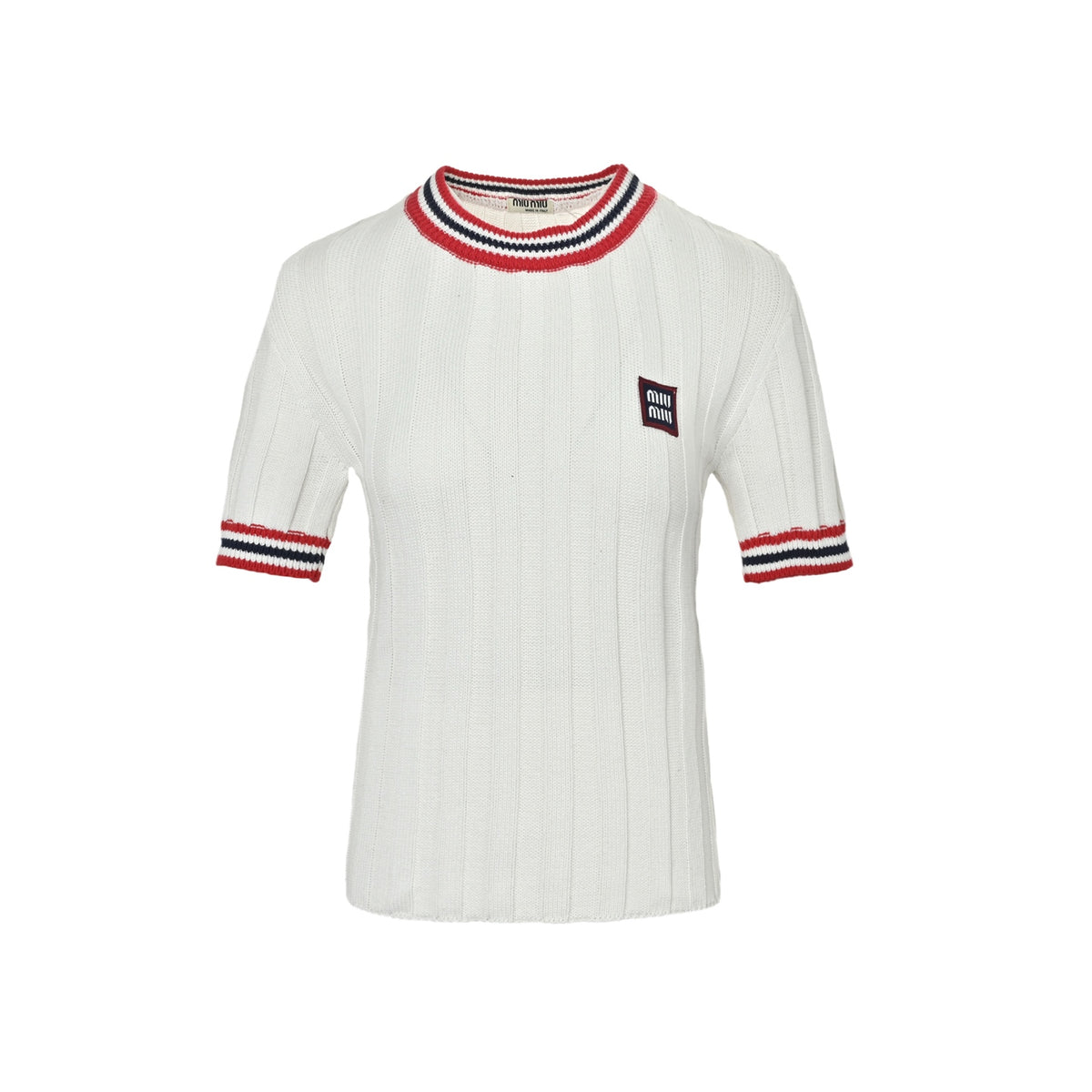 Miu Miu Logo preppy knitted short sleeves
