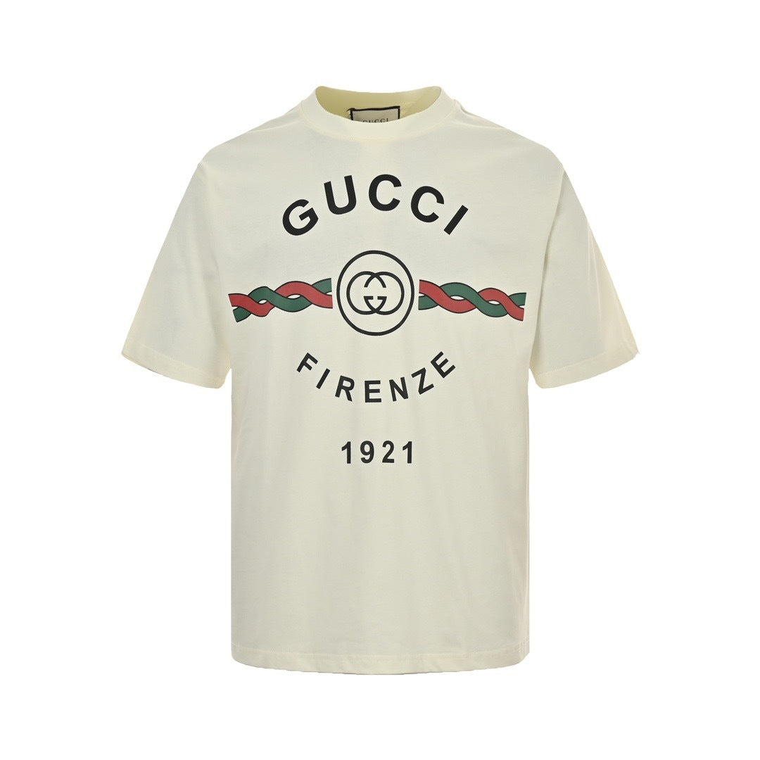 Gucci 22ss twist logo letter print short sleeves