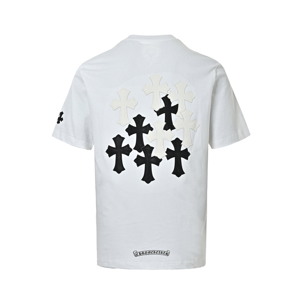 Chrome Hearts/Chrome Heart leather label horseshoe cross short sleeves