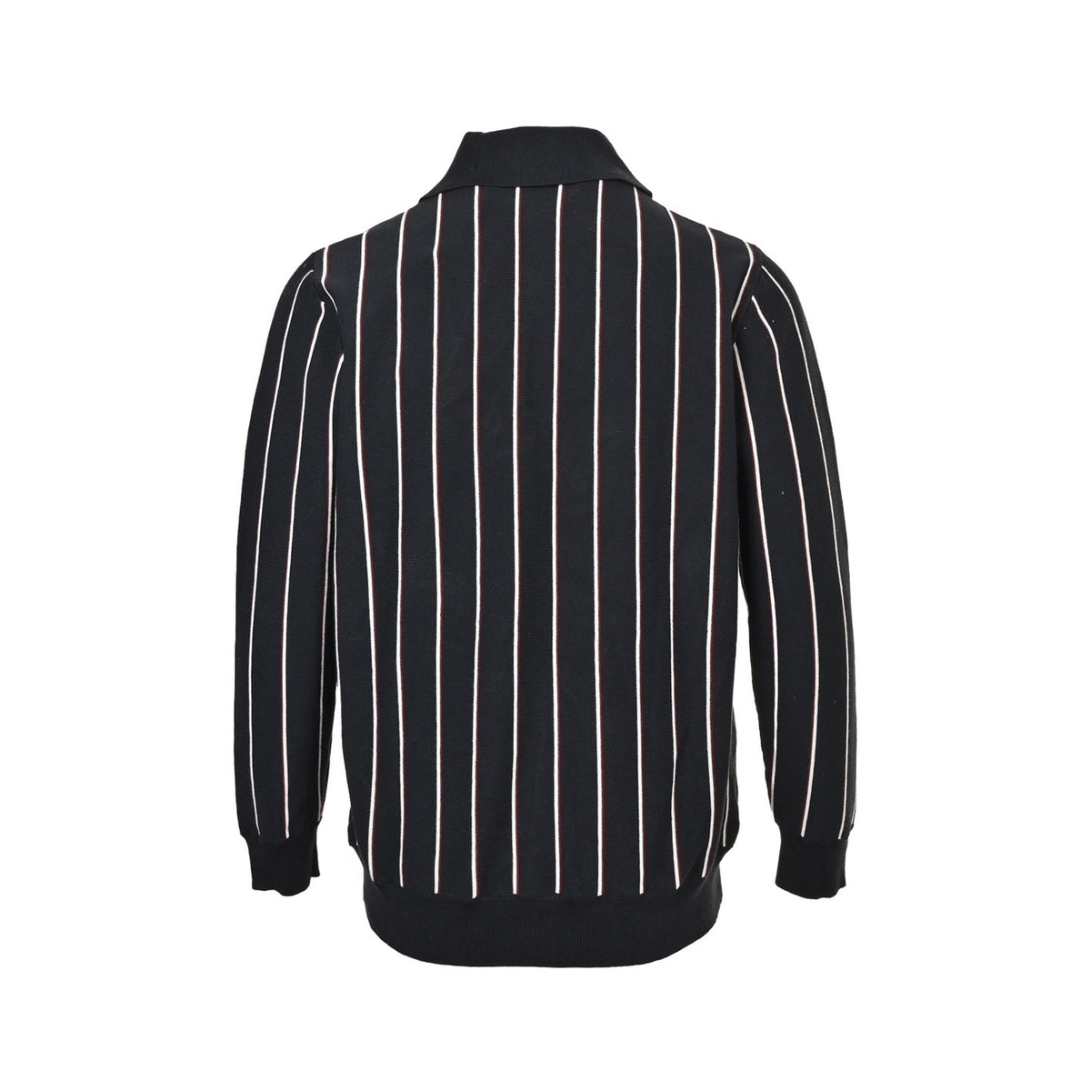 Prada 25Fw striped lapel knitted cardigan