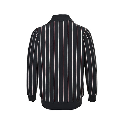 Prada 25Fw striped lapel knitted cardigan