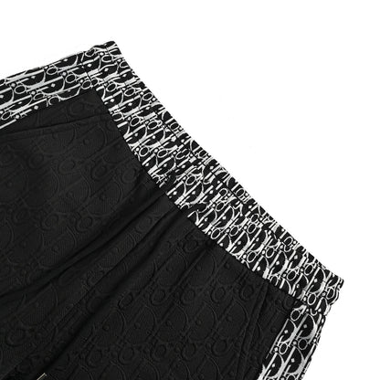 Dior dark pattern old flower jacquard web shorts