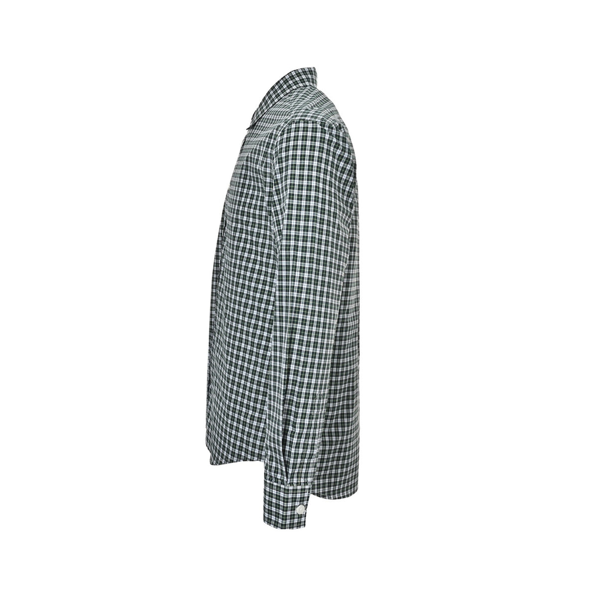 Celine Arc de Triomphe green plaid cotton poplin long-sleeved shirt