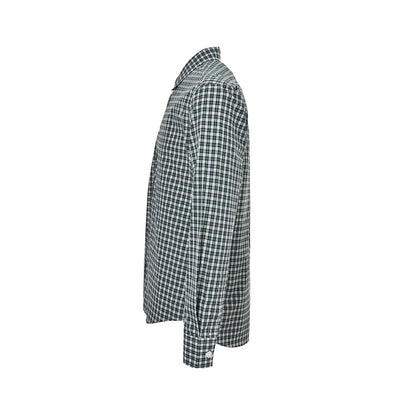 Celine Arc de Triomphe green plaid cotton poplin long-sleeved shirt