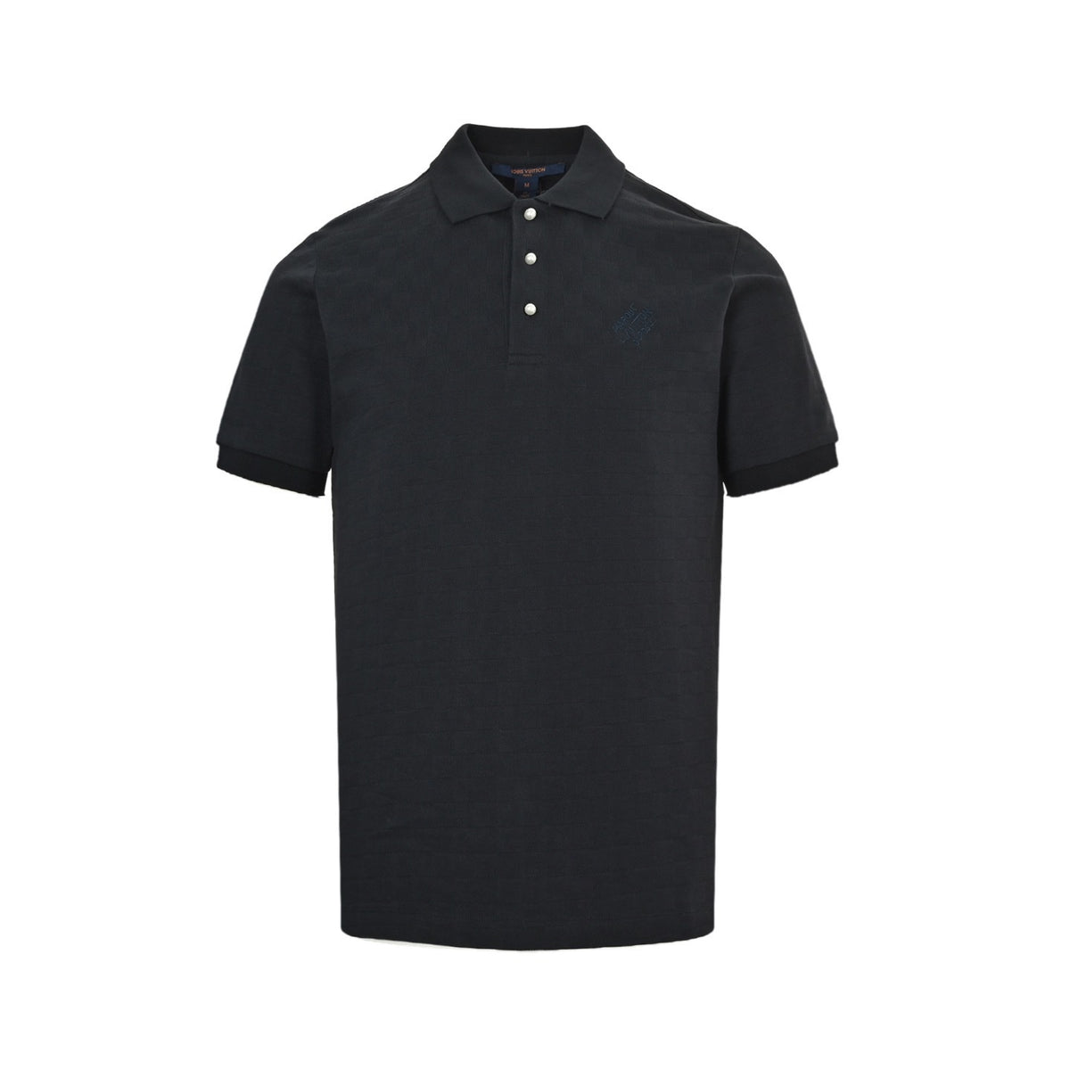 Louis Vuitton pearl button checkerboard embroidery Polo short sleeves