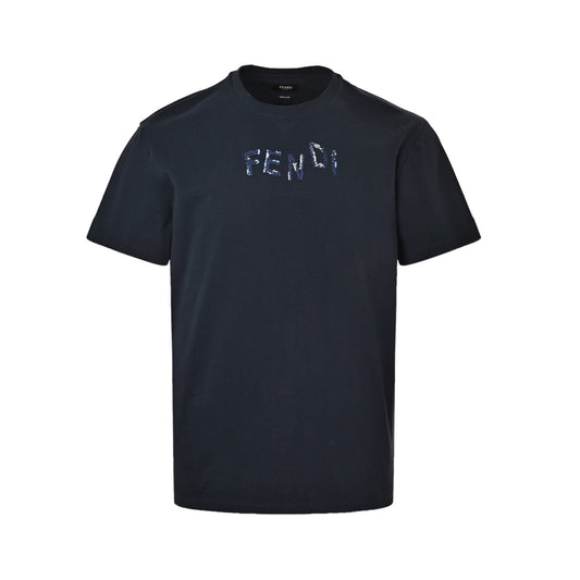 Fendi contrasting letter embroidered short sleeves