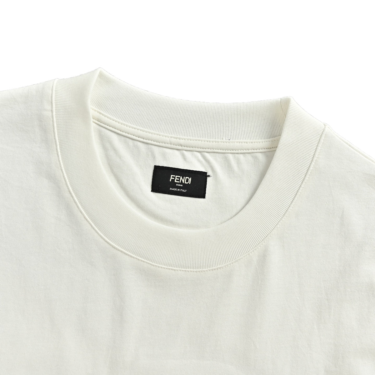 Fendi diamond overprint striped embroidered short sleeves