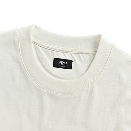 Fendi diamond overprint striped embroidered short sleeves