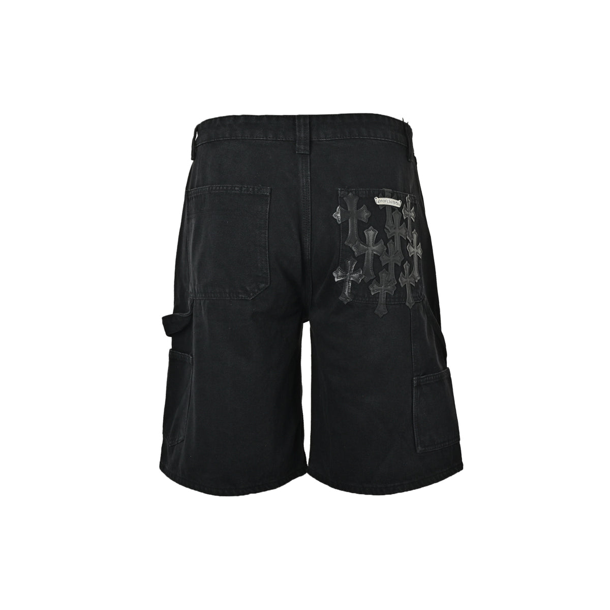 Chrome Hearts/Chrome Heart leather label cross denim shorts
