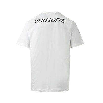 Louis Vuitton carbon fiber letter logo printed short sleeves