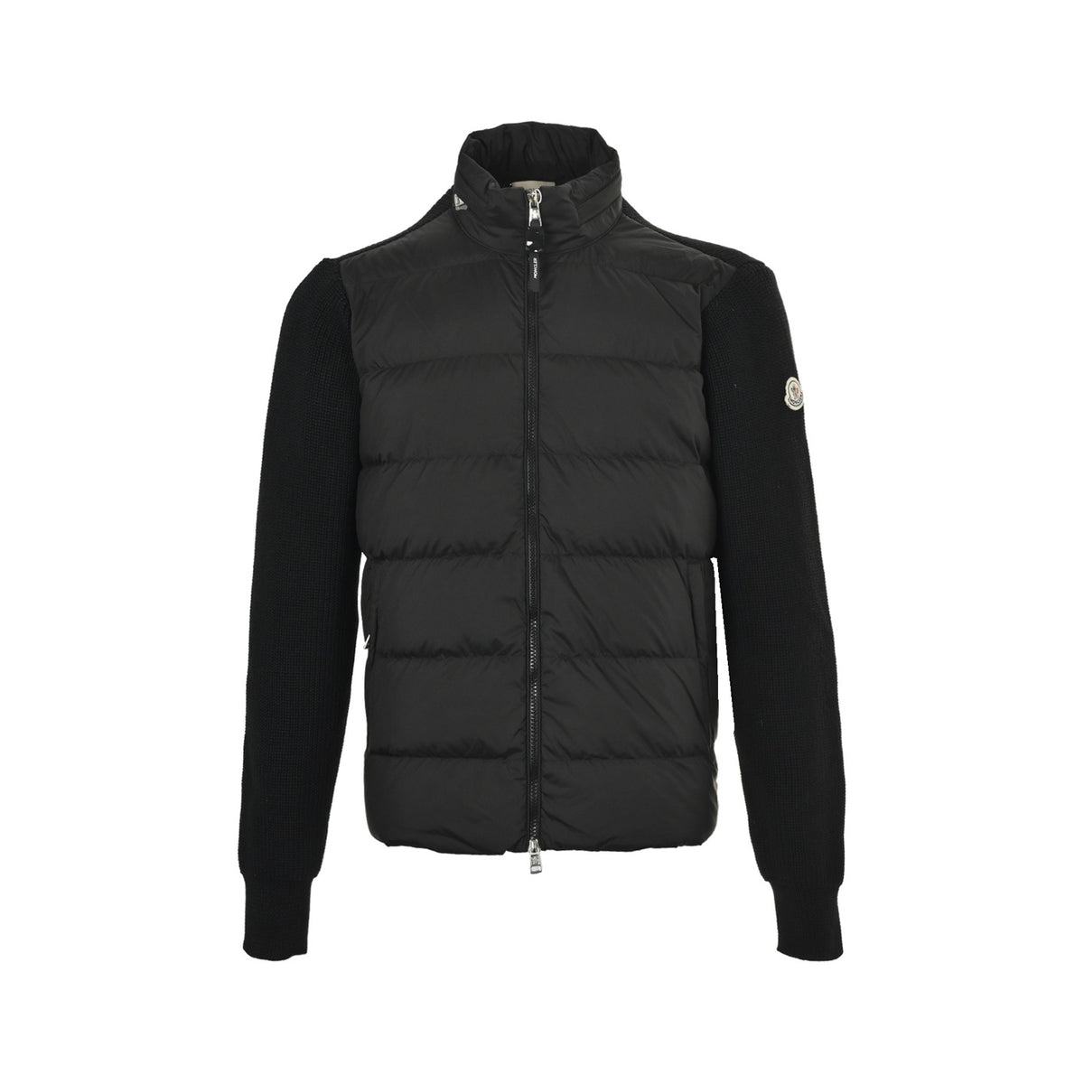Moncler/Mask quilted knitted patchwork down jacket