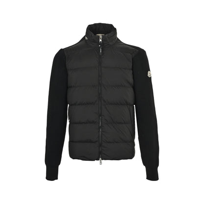 Moncler/Mask quilted knitted patchwork down jacket