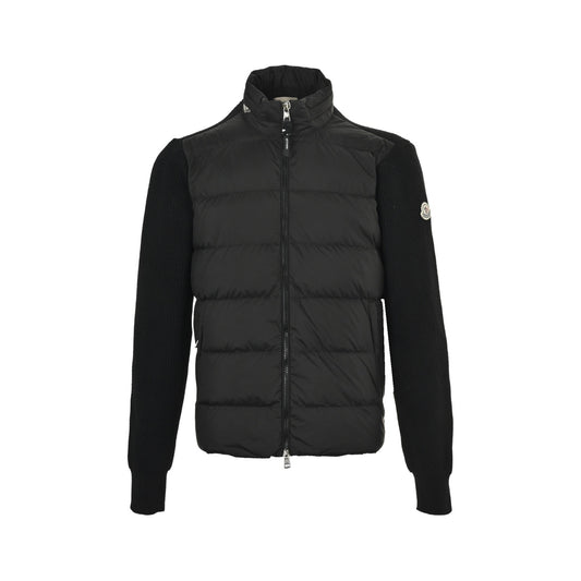 Moncler/Mask quilted knitted patchwork down jacket