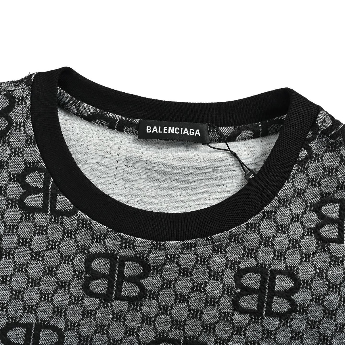 Balenciaga 26ss full BB presbyopia jacquard short sleeves