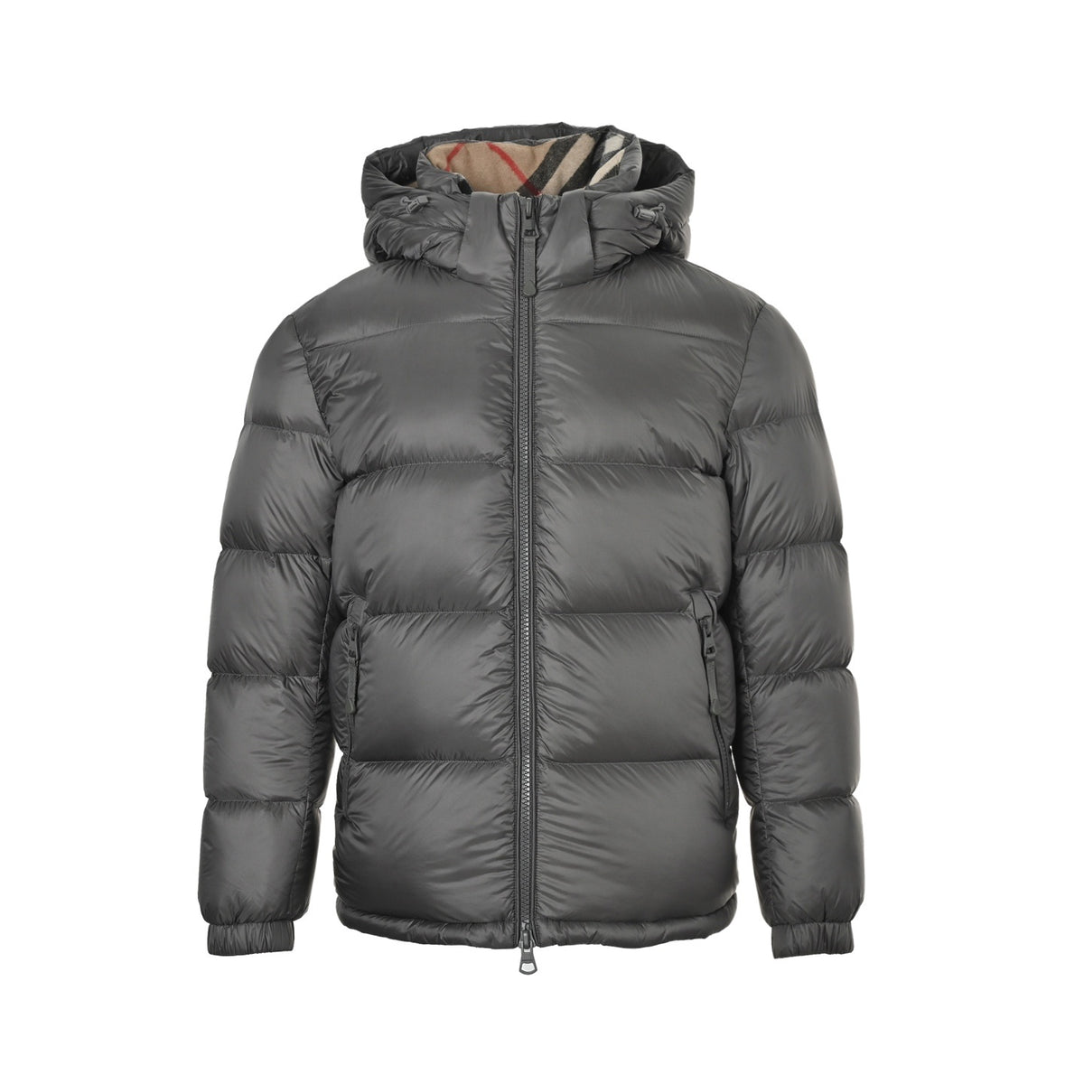 Burberry 25Fw new hat plaid hooded down jacket