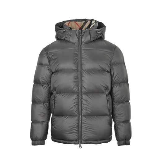 Burberry 25Fw new hat plaid hooded down jacket