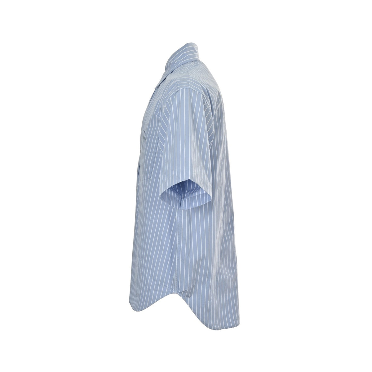 Balenciaga pocket embroidered striped short-sleeved shirt