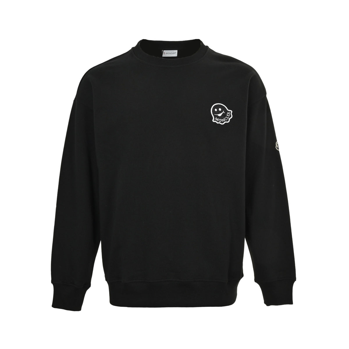 Moncler/Mongolian little monster hair transplanted embroidered badge round neck sweatshirt