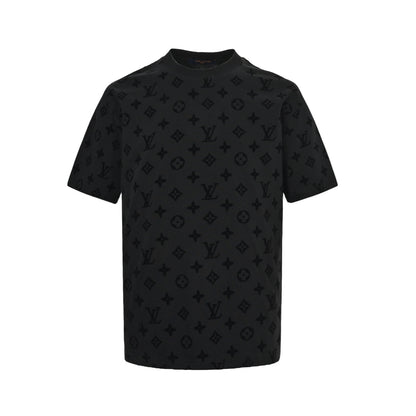 Louis Vuitton 26ss all-over printed old flower flocking short sleeves