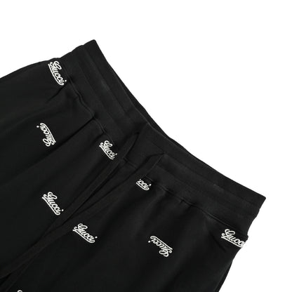 Gucci 24ss all-over embroidered logo shorts