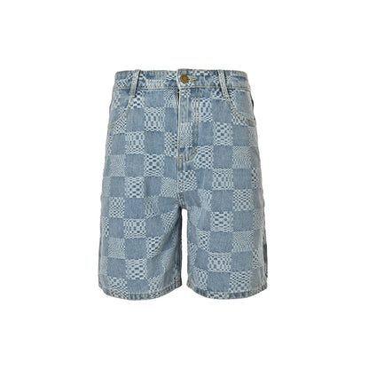 Louis Vuitton checkerboard suit denim shorts