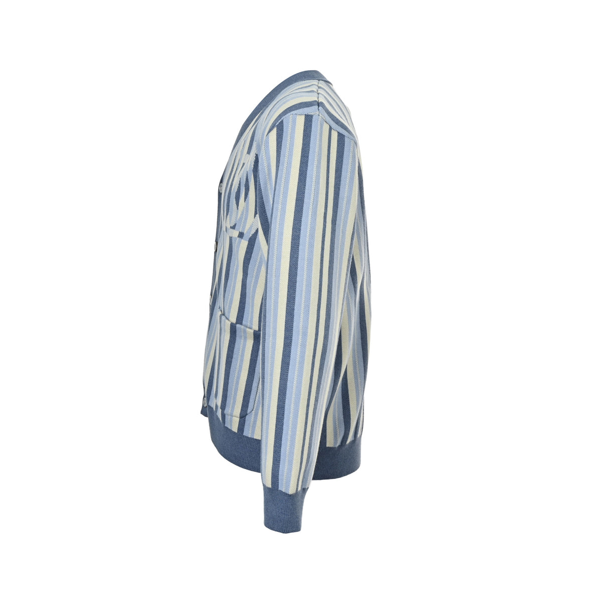 Louis Vuitton glacier blue and white striped knitted cardigan