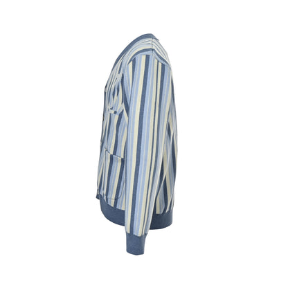 Louis Vuitton glacier blue and white striped knitted cardigan