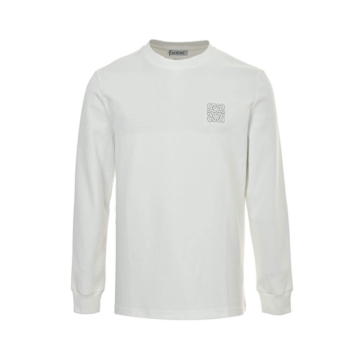 Loewe/Loewei 25Fw long-sleeved T-shirt with contrasting embroidery of chest logo letters