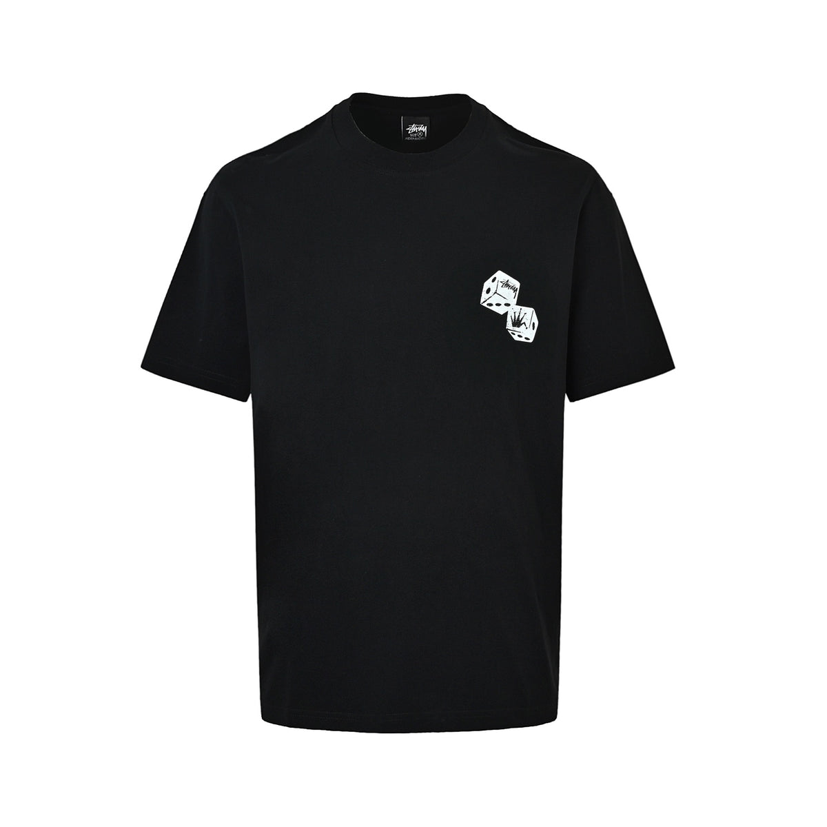 Stussy dice printed round neck short sleeves on the back