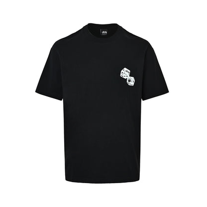 Stussy dice printed round neck short sleeves on the back