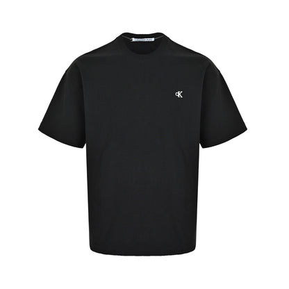Calvin Klein CK 24ss small logo embroidered round neck short sleeves