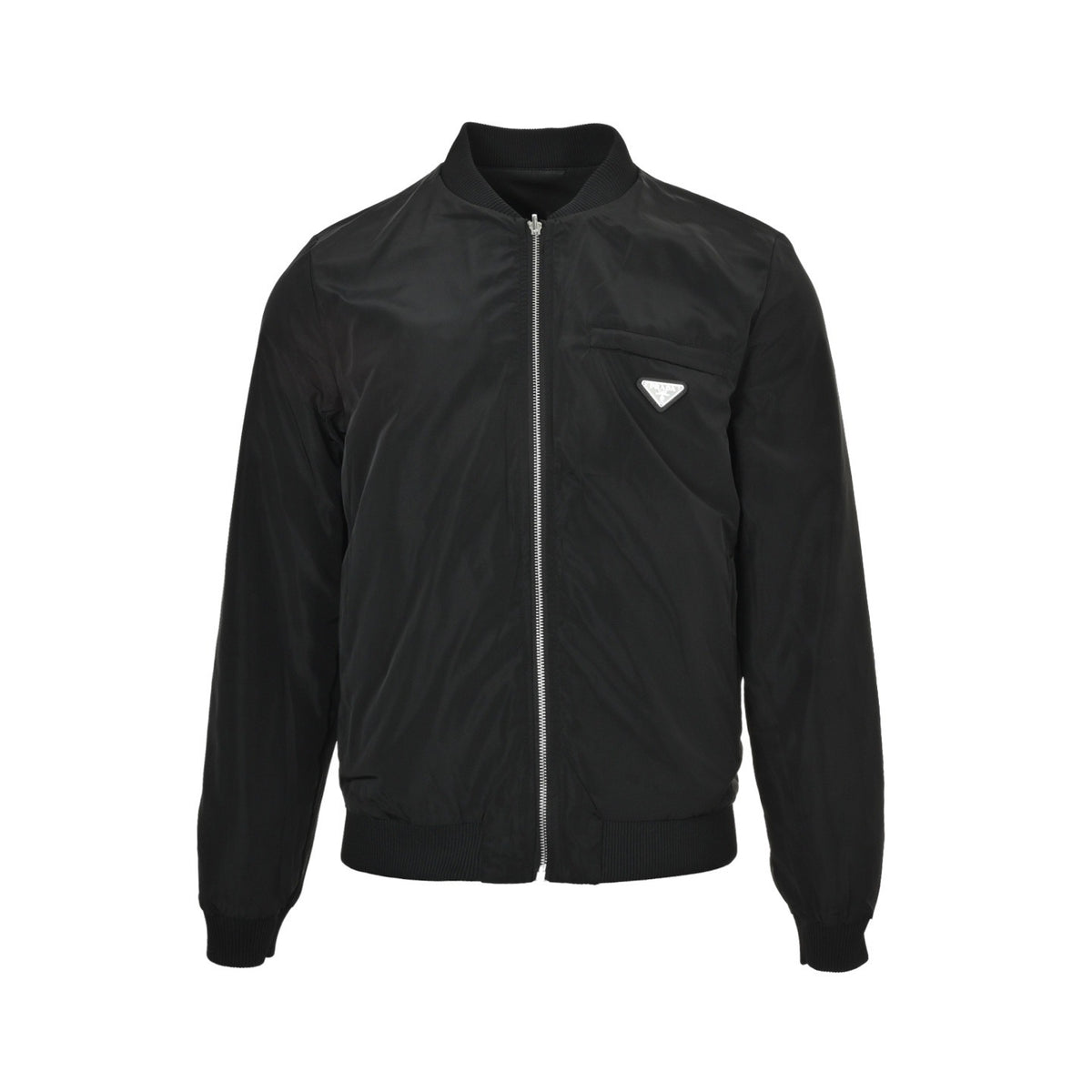 Prada 25Fw triangle logo reversible leather nylon jacket