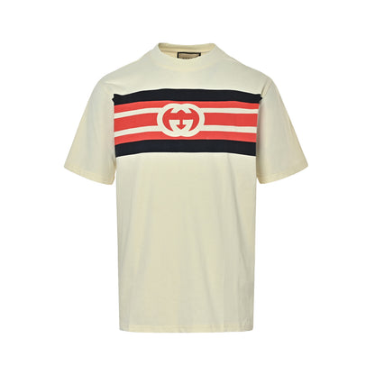 Gucci Double G interlocking stripe printed short sleeves