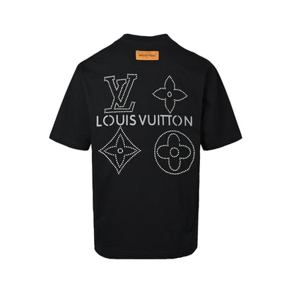 Louis Vuitton 26ss perm beaded four-flower logo short sleeves