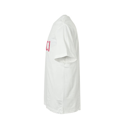 Gucci pink letter logo embroidered short sleeves