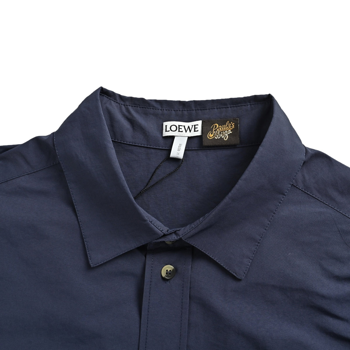 Loewe/Loewei patch pocket embroidered short-sleeved shirt