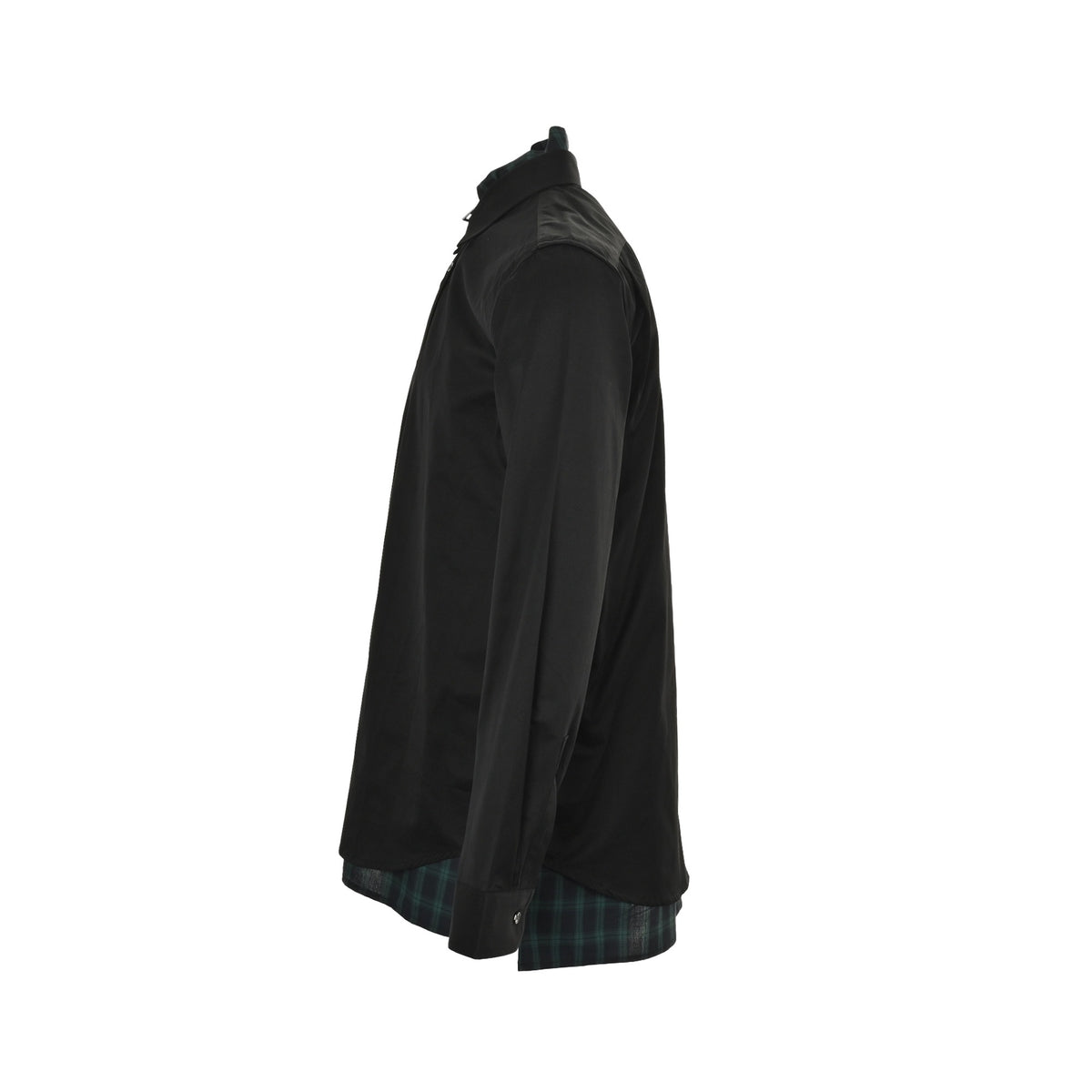 Loewe/Luoyiwei 25ss lining plaid zipper stitching fake two-piece jacket