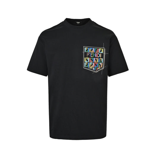 Fendi 26ss colorful letter printed short sleeves