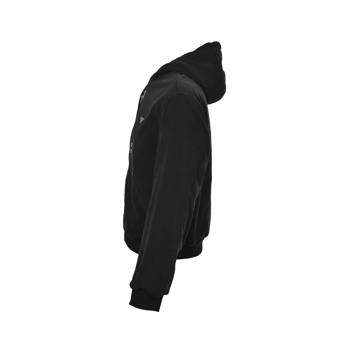 Prada 25Fw triangle logo hooded cotton jacket