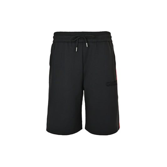 Gucci red and green webbing patch small logo embroidered shorts