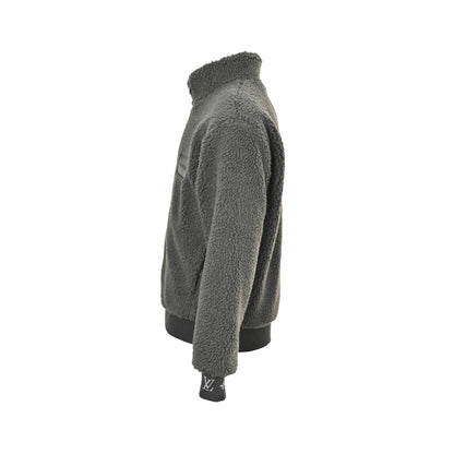 Louis Vuitton 24Fw leather sherpa stand collar jacket