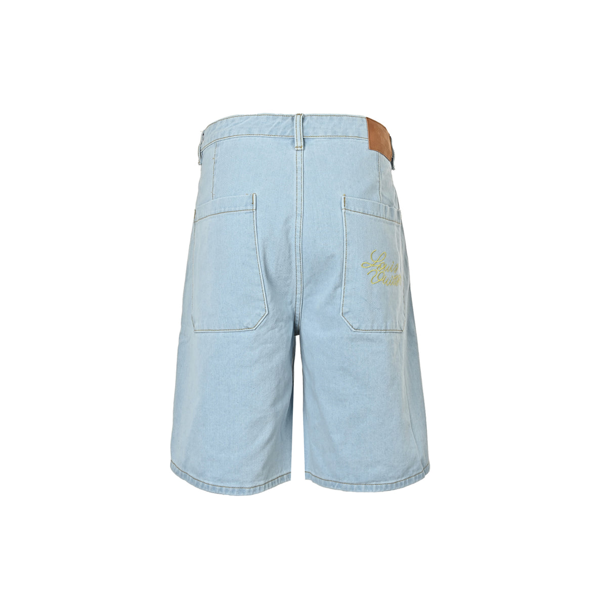 Louis Vuitton logo embroidered rivet five-point denim shorts