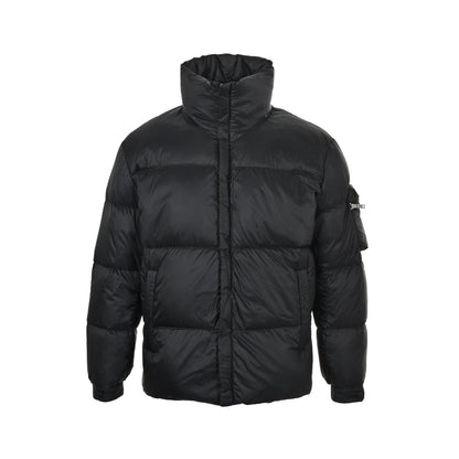 Prada arm red stripe zipper pocket down jacket