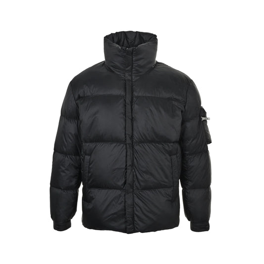 Prada arm red stripe zipper pocket down jacket