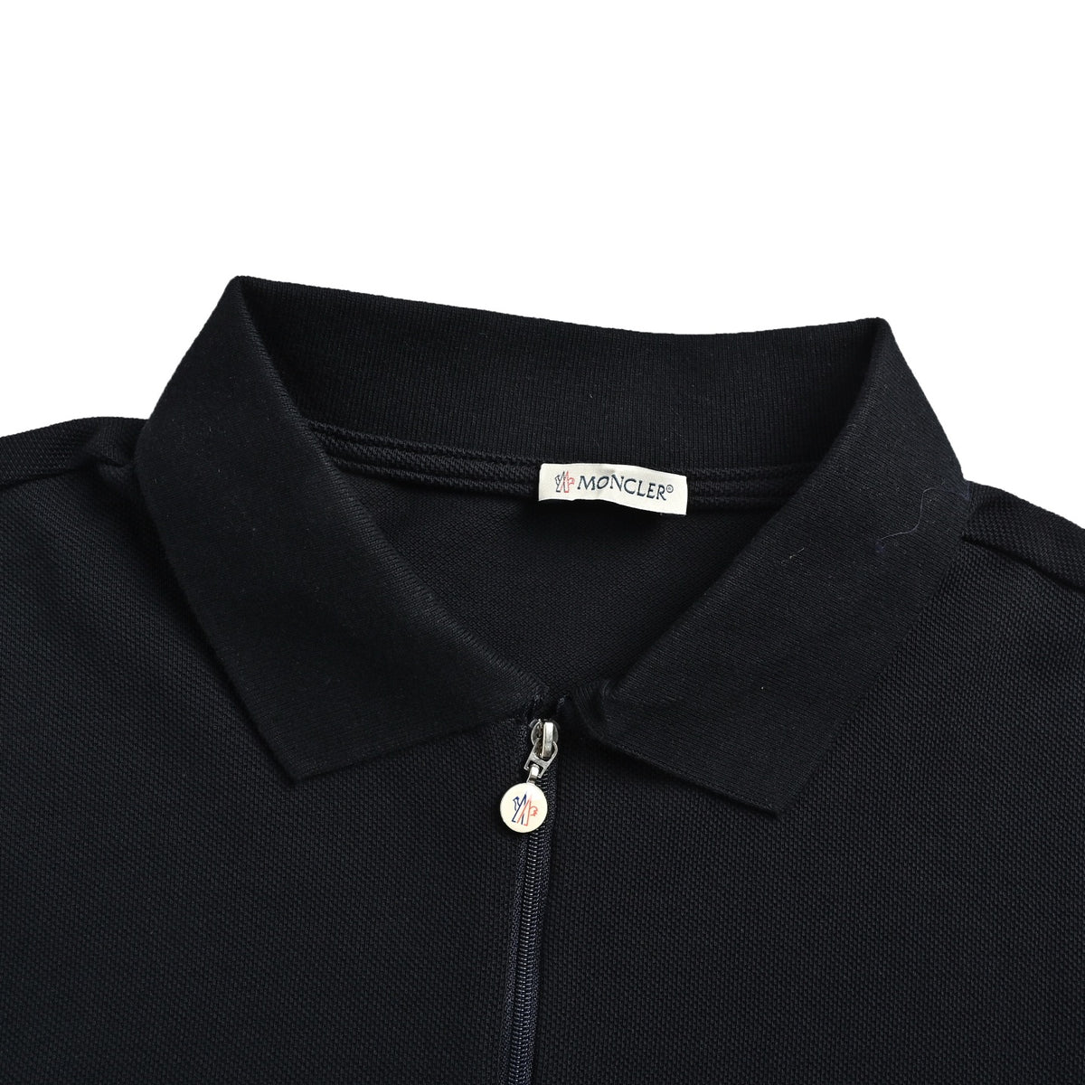 Moncler/Mask Logo Patch Half-Zip Polo Short Sleeves