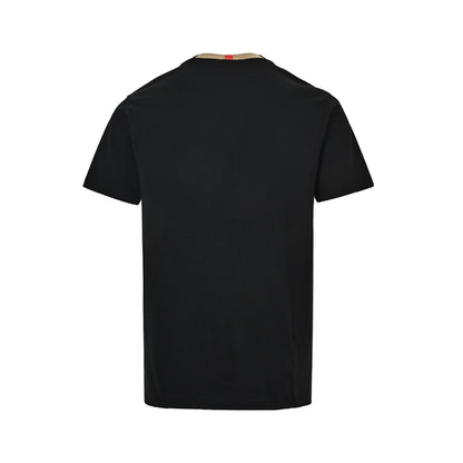 Burberry plaid collar embroidered logo short sleeves