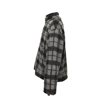 Miu Miu contrasting plaid zipper jacket
