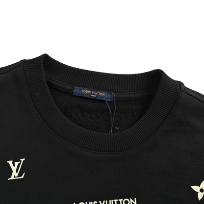Louis Vuitton 25Fw cursive signature letter print crew neck sweatshirt