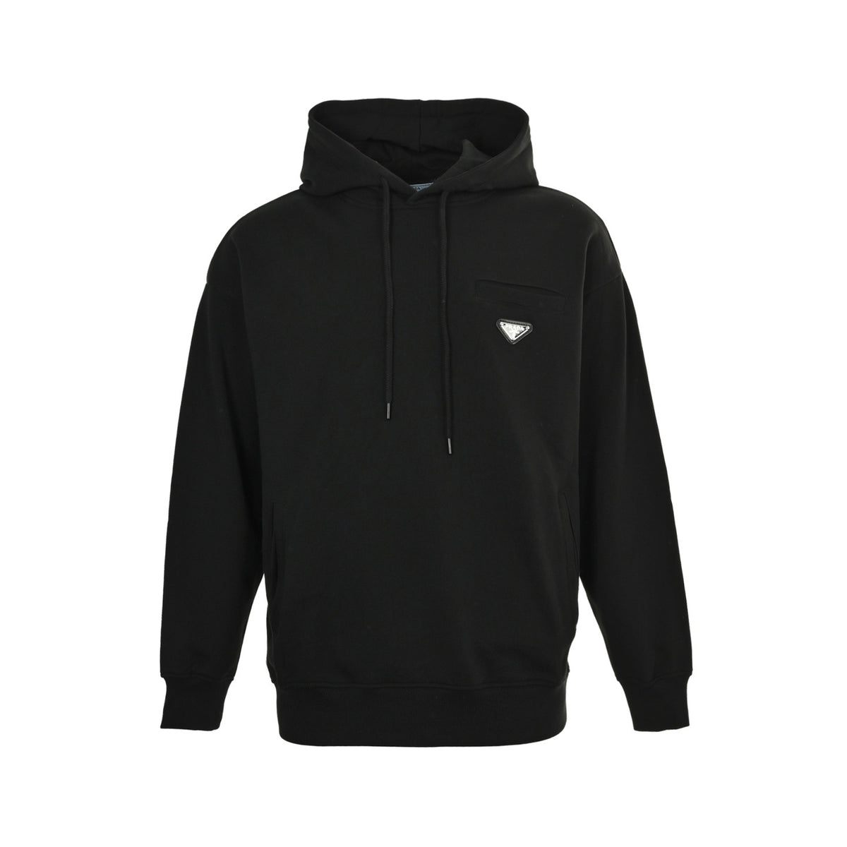 Prada 25Fw fake pocket triangle logo hooded sweatshirt